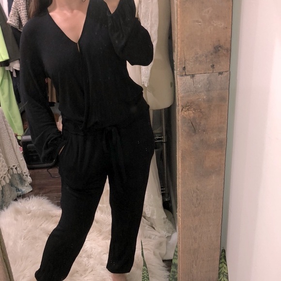 Young Fabulous and Broke black knit pants jumpsuit size medium - Picture 2 of 10